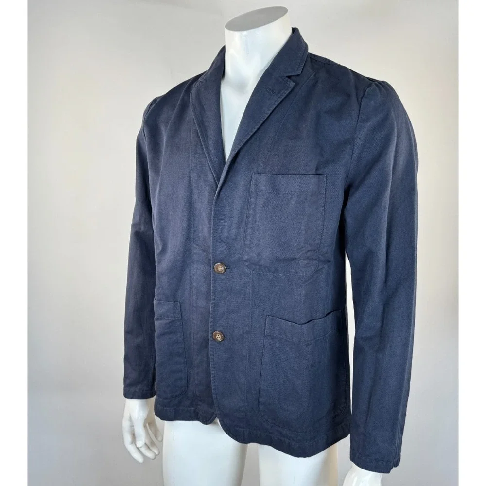 J Crew Garment Dyed Cotton Linen Chino Suit Jacket Men 40 EUC $178 Unlined AX270